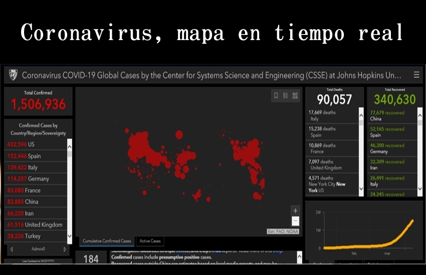Coronavirus, mapa en tiempo real
